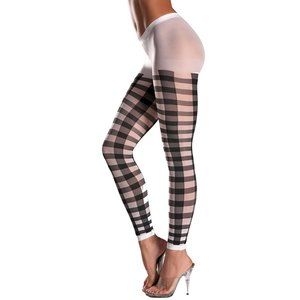 Lattice Work Footless Pantyhose Striped